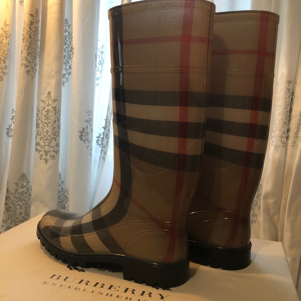 Tall Burberry Rain Boots